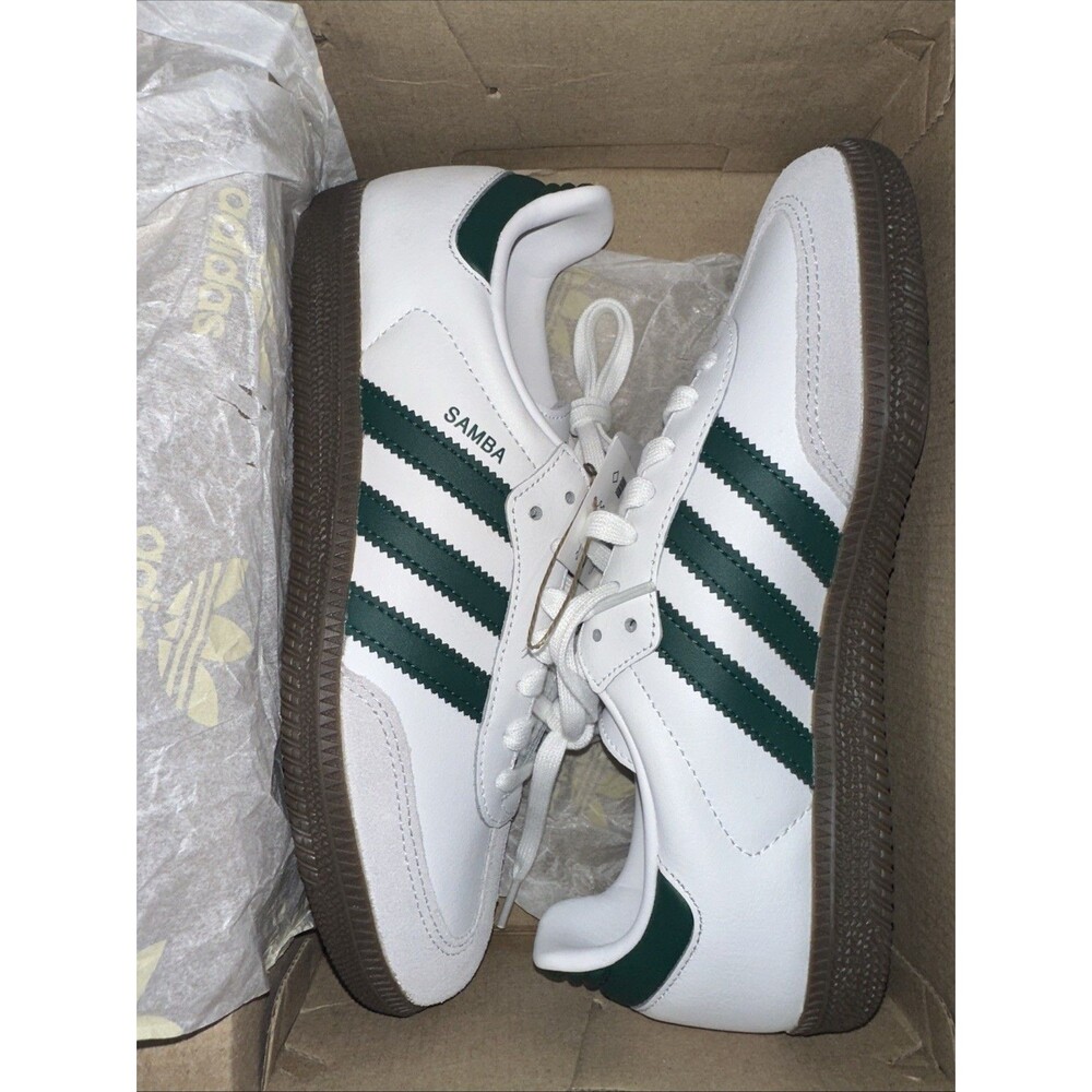 Adidas Samba OG J Youth Sizes White Green Gum Originals Classic JQ2843 NBY - Picture 8 of 8